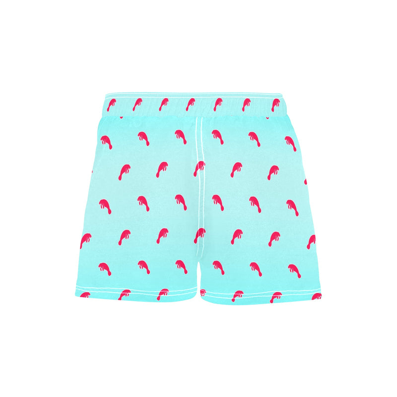 manatee fuchsia print gradient 2 Women's Casual Board Shorts (Model L54)