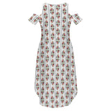 Cold Shoulder Long Split Dress with Pocket Dress