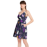 Spaghetti Strap Sleeveless Falred Hem Short Dress