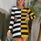 Hollow Slim-Fit Dress Slim dress with hollow waist