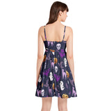 Spaghetti Strap Sleeveless Falred Hem Short Dress