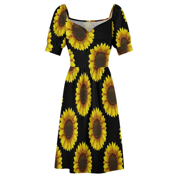 Sweetheart Neck Puff Sleeve Mini Dress (B271) Dress