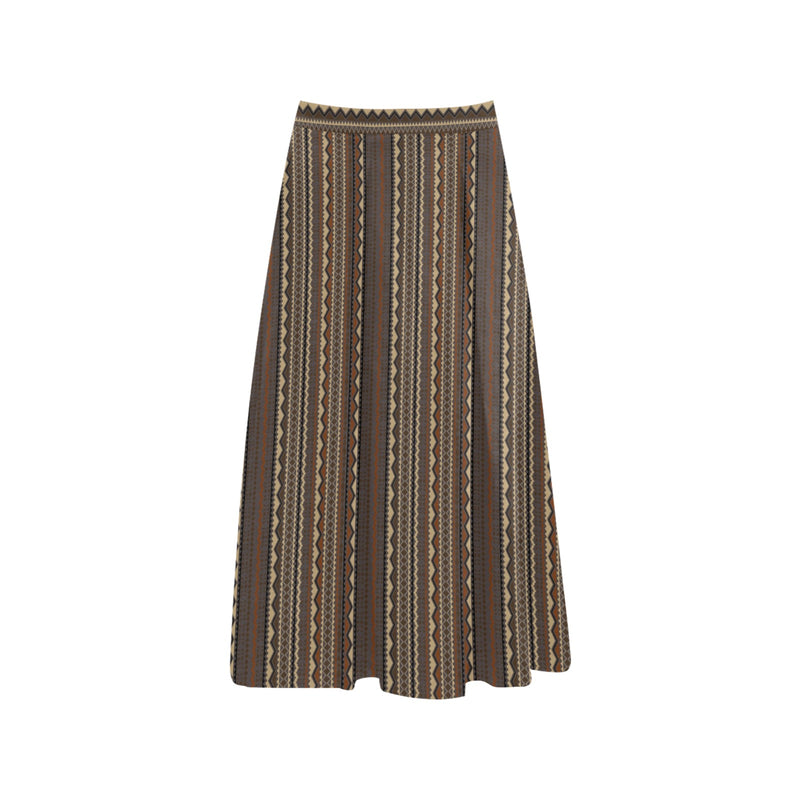 tribal print 2A Mnemosyne Women's Crepe Skirt (Model D16)