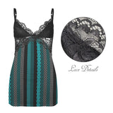 eclectic stripe print 3 Lace Low Cut Backless Cami Dress (D72)