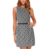 diamond back print 20 Eos Women's Sleeveless Dress (Model D01)