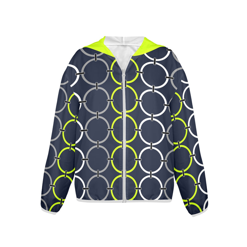 neon green solid 10B Women's Lightweight Sun Protection Hoodie (Model H62)