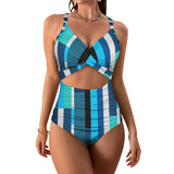 Rhapsody in Blue Women's Twist Front Tie Back Swimsuit