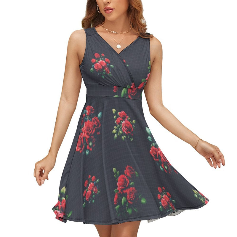 V-Neck Sleeveless Dress (NZ022)  Frocks