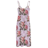 Vintage Roses Spaghetti Strap Ankle-Length Dress Long dress