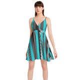 Spaghetti Strap Sleeveless Falred Hem Short Dress