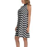 Tie Back Halter Neck Flared Dress