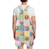 happy matrix print Unisex Shorts Suspender Jumpsuit (Model L78)