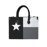 tex flag print 2z PU Leather Handbag-Medium (Model 1747)
