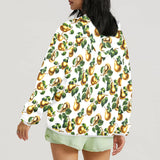 golden pear print 2 Women's Lightweight Sun Protection Hoodie (Model H62)