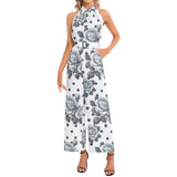 Halter Neck Buckle Belted Jumpsuit