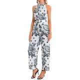 Halter Neck Buckle Belted Jumpsuit