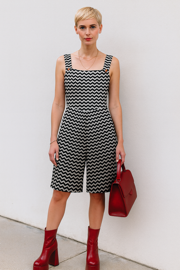 Herringbone Jumpsuit shorts | Objet D'Art Herringbone Jumpsuit shorts | Objet D'Art