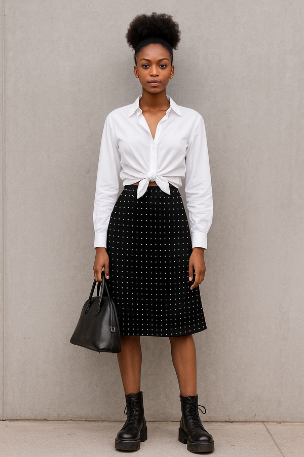 Polka Dots Zipper Skirt