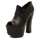 Chic Profile Peep Toe Platform Heels - Objet D'Art