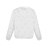 heart accent stripe accent print Women's Lightweight Sun Protection Hoodie (Model H62)