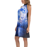 Tie Back Halter Neck Flared Dress