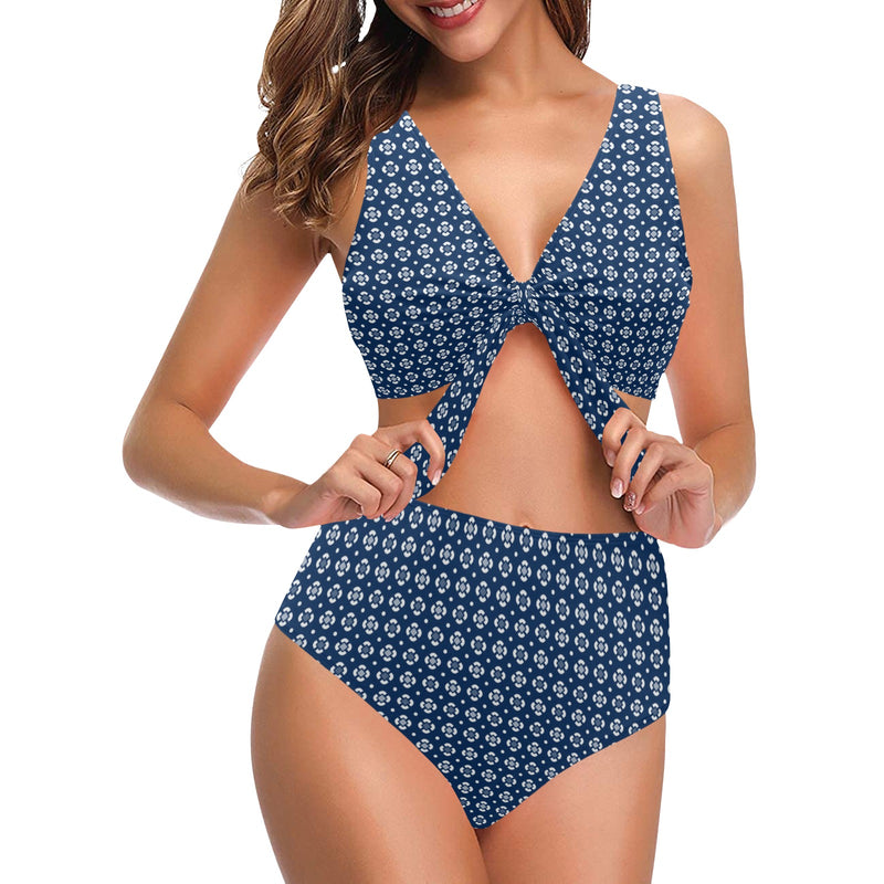 Peacefully Posh Chest Bowknot Bikini Swimsuit