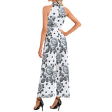Halter Neck Buckle Belted Jumpsuit