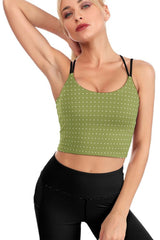 POlka Dot Yoga Top with Bra Pad