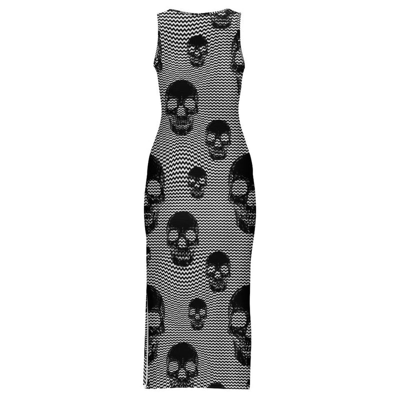 Sleeveless Bodycon Side Slit Long Dress Split cheongsam