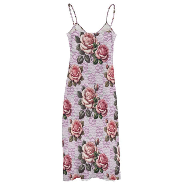 Vintage Roses Spaghetti Strap Ankle-Length Dress Long dress