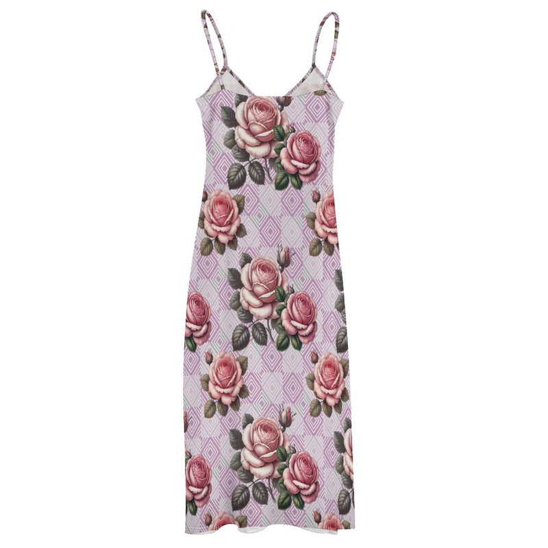 Vintage Roses Spaghetti Strap Ankle-Length Dress Long dress