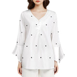 Women&#039;s V-Neck Petal Sleeve Blouse Petal sleeve top