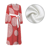Shephard's Race Round Neck Long Sleeve Belted Maxi Dress