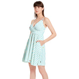 Spaghetti Strap Sleeveless Falred Hem Short Dress