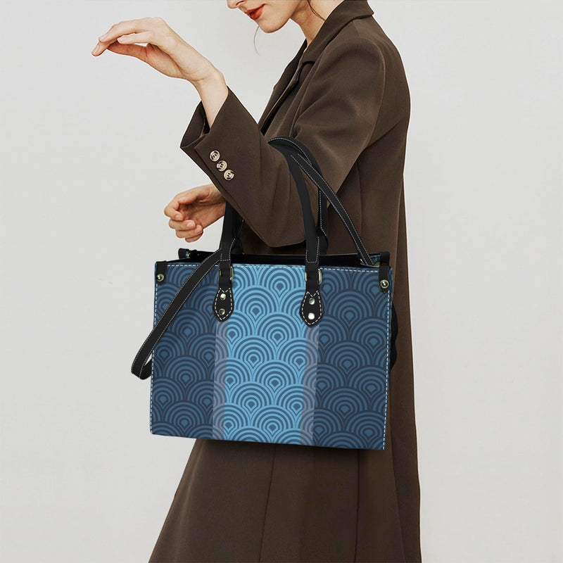 tex flag print 2z PU Leather Handbag-Medium (Model 1747)