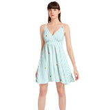 Spaghetti Strap Sleeveless Falred Hem Short Dress