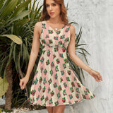V-Neck Sleeveless Dress (NZ022)  Frocks