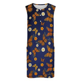 Butterfly Vest pocket dress Sleeveless Pocket Dress