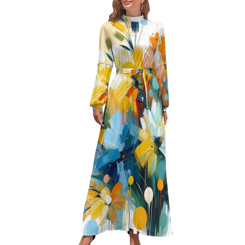 Long Sleeve High Neck Long Dress Long dress