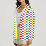 heart accent stripe accent print Women's Lightweight Sun Protection Hoodie (Model H62)