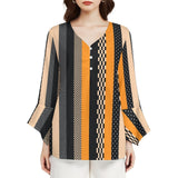 Women&#039;s V-Neck Petal Sleeve Blouse Petal sleeve top