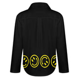 Long Sleeve Blouse (B648) Cropped hem shirt