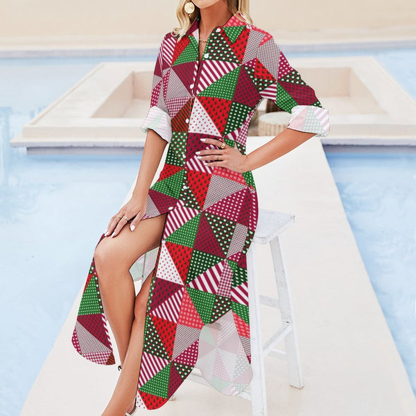 Button-Up Long Sleeve Shirt Dress Long sleeved shirt dress