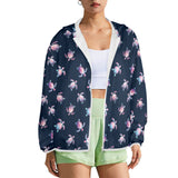 seaturtleprint Women's Lightweight Sun Protection Hoodie (Model H62)