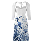 Delft Blue Iris Women&#039;s Sweetheart Dress Flare dress