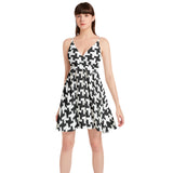 Spaghetti Strap Sleeveless Falred Hem Short Dress