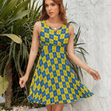 V-Neck Sleeveless Dress (NZ022)  Frocks