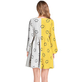 Lantern Sleeve Deep V-Neck Short Dress