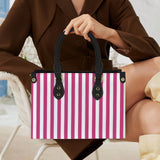 striped print 2 PU Leather Handbag-Small (Model 1747)