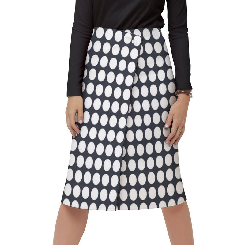 En Noir Et Blanc Womens Wrap Skirt Button skirt